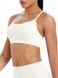 Damski top sportowy "Basic Cross" z wyjmowanymi miseczkami push-up do fitnessu, (kość słoniowa), S