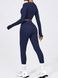 Damski sportowy zestaw do fitnessu z imitacją bielizny, rashguard i legginsy bez push-upu, Crush Armor, (ciemnoniebieski), S