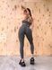 Damski komplet sportowy fitness, top i legginsy z push-up, Fit Haze, (szary), S
