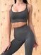 Damski komplet sportowy fitness, top i legginsy z push-up, Fit Haze, (szary), S
