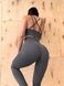 Damski komplet sportowy fitness, top i legginsy z push-up, Fit Haze, (szary), S