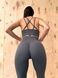 Damski komplet sportowy fitness, top i legginsy z push-up, Fit Haze, (szary), S