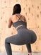 Damski komplet sportowy fitness, top i legginsy z push-up, Fit Haze, (szary), S