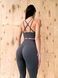 Damski komplet sportowy fitness, top i legginsy z push-up, Fit Haze, (szary), S