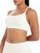 Damski top sportowy "Basic Cross" z wyjmowanymi miseczkami push-up do fitnessu, (kość słoniowa), M