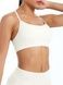 Damski top sportowy "Basic Cross" z wyjmowanymi miseczkami push-up do fitnessu, (kość słoniowa), M