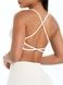 Damski top sportowy "Basic Cross" z wyjmowanymi miseczkami push-up do fitnessu, (kość słoniowa), M