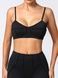 Damski top sportowy z push-up, wyjmowanymi miseczkami i zewnętrznymi szwami, Sculpt Bra, (czarny), S