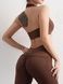 Damski top sportowy z push-up i wyjmowanymi miseczkami, Charm, (czekoladowy), S