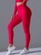 Women's 'Basic' seamless leggings with push-up, sports for fitness, (red), S