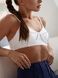 Women's push-up sports top for fitness with removable cups and external seams, Sculpt Bra, (white), S