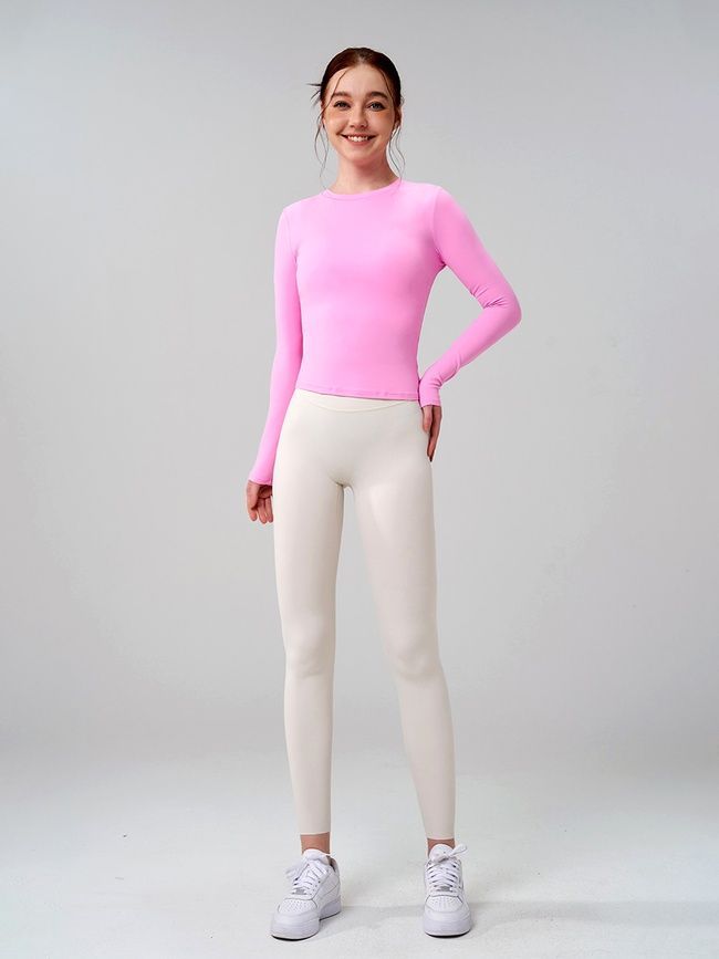 Longsleeve women's sweater with narrow neckline, Active Base, (pink), S