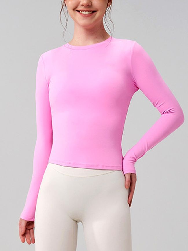 Longsleeve women's sweater with narrow neckline, Active Base, (pink), S