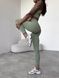 Damskie sportowe legginsy z push-up i paskiem w kształcie V, Balance, (pistacjowy), S