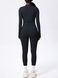 Three-piece set "Basic Fit Long" - leggings, top, rashguard, women's fitness tracksuit, (black), S