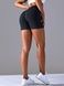 Damskie bezszwowy sportowe szorty z push-up do fitnessu z paskiem klinowym, V-shape, (czarny), M