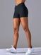 Damskie bezszwowy sportowe szorty z push-up do fitnessu z paskiem klinowym, V-shape, (czarny), M