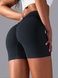 Damskie bezszwowy sportowe szorty z push-up do fitnessu z paskiem klinowym, V-shape, (czarny), M