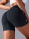 Damskie bezszwowy sportowe szorty z push-up do fitnessu z paskiem klinowym, V-shape, (czarny), M