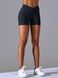 Damskie bezszwowy sportowe szorty z push-up do fitnessu z paskiem klinowym, V-shape, (czarny), M