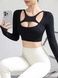 Damski rashguard sportowy z push-up i wyjmowanymi miseczkami, Balance, (czarny), S