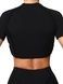 Damski dwuczęściowy komplet sportowy do fitnessu, ze szwami zewnętrznymi, crop top i szorty, Sculpt Armor, (czarny), S