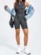 Women's fitness jumpsuit with a zipper, open back and exposed seams, Sculpt Fit, (grey), S