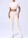 Women&rsquo;s fitness sports set with external seams, crop top and leggings, Sculpt Shape, (champagne), S