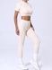 Women&rsquo;s fitness sports set with external seams, crop top and leggings, Sculpt Shape, (champagne), S