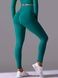 Women's 'Basic' seamless leggings with push-up, sports for fitness, (emerald), S