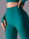Women's 'Basic' seamless leggings with push-up, sports for fitness, (emerald), S