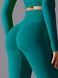 Women's 'Basic' seamless leggings with push-up, sports for fitness, (emerald), S