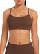 Women's sports top "Basic Cross" with removable push-up cups for fitness, (chocolate), S