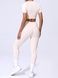 Damski sportowy zestaw do fitnessu z widocznymi szwami, crop top i legginsy, Sculpt Shape, (szampański), L