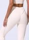 Damski sportowy zestaw do fitnessu z widocznymi szwami, crop top i legginsy, Sculpt Shape, (szampański), L