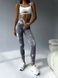 Damskie sportowe bezszwowy legginsy z push-up i paskiem w kształcie V, Tie-Dye, (szary), S