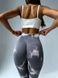 Damskie sportowe bezszwowy legginsy z push-up i paskiem w kształcie V, Tie-Dye, (szary), S