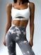 Damskie sportowe bezszwowy legginsy z push-up i paskiem w kształcie V, Tie-Dye, (szary), S