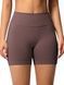Damskie bezszwowy sportowe szorty z push-up do fitnessu z dopasowanym paskiem, Elastic, (czekoladowy), XS