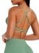 Women's sports top "Basic Cross" with removable push-up cups for fitness, (pistache), S