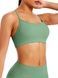 Women's sports top "Basic Cross" with removable push-up cups for fitness, (pistache), S