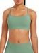 Women's sports top "Basic Cross" with removable push-up cups for fitness, (pistache), S