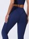 Women&rsquo;s fitness sports set with external seams, crop top and leggings, Sculpt Shape, (dark blue), S