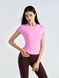 Women's sports T-shirt for fitness with a narrow neck, Active Base, (soft pink), XL