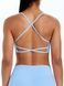 Women's sports top "Basic Cross" with removable push-up cups for fitness, (light blue), S