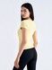 Women's sports T-shirt for fitness with a wide neck, Second Skin, (yellow), S