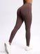 Damskie legginsy push-up fitness z dopasowaną talią, Elastic, (czekoladowy), S