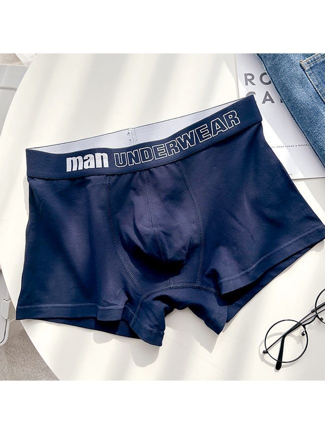 Мужские трусы боксеры хлопковые базовые, нижнее белье, Classic Boxers, (темно-синий), S BC02S фото