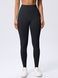 Damskie legginsy push-up fitness z dopasowaną talią, Elastic, (czarne), L