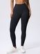 Damskie legginsy push-up fitness z dopasowaną talią, Elastic, (czarne), L